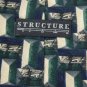 STRUCTURE GREEN BLUE BEIGE SILK MEN NECK TIE Men Designer Tie EUC