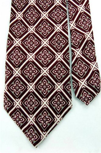 GEOFFREY BEENE White MAROON Gray FLORAL NECK TIE Men Designer Tie EUC