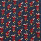 #1A HALLMARK Christmas Santa Holiday GOLF STRIPE NAVY RED GOLD  Necktie Tie