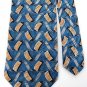 #1A STAFFORD ITALY WAVES BLUE YELLOW GREY SILK Men Designer TIE NECKTIE