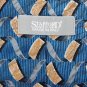 #1A STAFFORD ITALY WAVES BLUE YELLOW GREY SILK Men Designer TIE NECKTIE