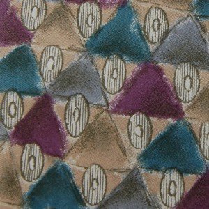 #1A LANDS' END PURPLE PEACH TRIANGLE PATTERN TIE NECKTIE Lot#4F