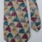 #1A LANDS' END PURPLE PEACH TRIANGLE PATTERN TIE NECKTIE Lot#4F