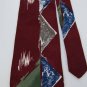 RUFFINI ART DECO MAROON BLUE, GREEN 100% SILK MEN NECK TIE Men Designer Tie EUC