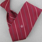 VTG CHRISTIAN DIOR RED STRIPE NARROW LOGO 1960 60s 70s Mens Neck Tie #V-1 EVC
