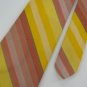 Vintage Wemlon Wembley Wide Yellow Peach Gray Stripe 60s Mens Tie Necktie  #EV