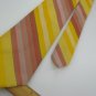 Vintage Wemlon Wembley Wide Yellow Peach Gray Stripe 60s Mens Tie Necktie  #EV