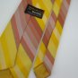 Vintage Wemlon Wembley Wide Yellow Peach Gray Stripe 60s Mens Tie Necktie  #EV