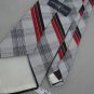Vintage Jonny Carson Stripe Plaid Red GrayTexture 60's 70's 1970 Neck Tie #EV