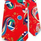 ST MICHAEL RED NAVY WHITE NECKTIE TIE Men Designer Tie EUC