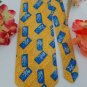 GEOFFREY BEENE YELLOW BLUE FLORAL SILK Men Neck Tie Men Designer Tie EUC