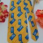 GEOFFREY BEENE YELLOW BLUE FLORAL SILK Men Neck Tie Men Designer Tie EUC