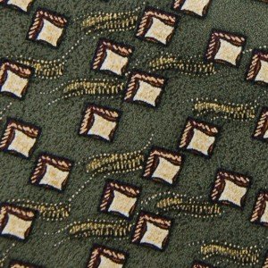 #1A New WOODWARD DIAMONDS GREEN TAN YELLOW SILK TIE Necktie
