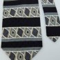 GEOFFREY BEENE STRIPE BLACK GREY OLIVE MEN NECK TIE Men Designer Tie EUC