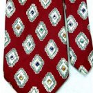 #1A TALBOTT STUDIO MAROON YELLOW BLUE SILK NECKTIE TIE -