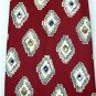#1A TALBOTT STUDIO MAROON YELLOW BLUE SILK NECKTIE TIE -