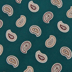 #1A STAFFORD Green WHITE PAISLEY FLORAL WIDE MEN NECK TIE