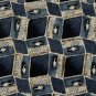 #1A VAN HEUSEN GREY BEIGE BROWN SILK MEN NECK TIE