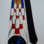 #1A New A. ROGERS BOWELING PINS RED POLYESTER MEN NECK TIE
