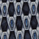 ALFANI HEXAGON RECTANGLE SILVER BLUE BLACK MEN NECK Tie Men Designer EUC