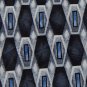 ALFANI HEXAGON RECTANGLE SILVER BLUE BLACK MEN NECK Tie Men Designer EUC