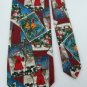 #1A FERRELL REED CHRISTMAS PATCHES RED BLUE MEN NECK TIE