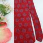 #1A Vintage Envoy Red Green Abstract Narrow Men Neck Tie