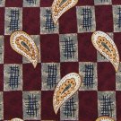 CLAYBROOKE CHECKERED Paisley MAROON GREY YELLOW NECK TIE Men Designer Tie EUC