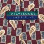 CLAYBROOKE CHECKERED Paisley MAROON GREY YELLOW NECK TIE Men Designer Tie EUC
