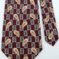 CLAYBROOKE CHECKERED Paisley MAROON GREY YELLOW NECK TIE Men Designer Tie EUC