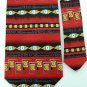 ANTHONY STRIPE RED YELLOW BLACK WHITE NECK TIE Men Designer Tie EUC