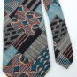 STRUCTURE PATCHES BLK ORANGE GRAY SILK MEN NECK TIE Men Designer Tie EUC
