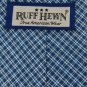 #1A RUFF HEWN CHECKERED BLUE BEIGE MEN NECK TIE