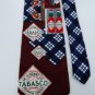 #1A TABASCO SHRIMP MAROON BLUE RED LOGO SILK TIE NECKTIE