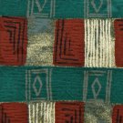 #1A PATTINNI RECTANGLES TEAL RED BEIGE SILK TIE NECKTIE Mens