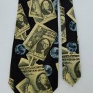 New ADDICTION MONEY BILLS BLACK GREEN MEN NECK TIE Men Designer Tie EUC