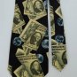 New ADDICTION MONEY BILLS BLACK GREEN MEN NECK TIE Men Designer Tie EUC