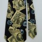 New ADDICTION MONEY BILLS BLACK GREEN MEN NECK TIE Men Designer Tie EUC