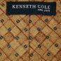 #1A KENNETH COLE CHECKERED GOLD BLACK BROWN MEN NECK TIE