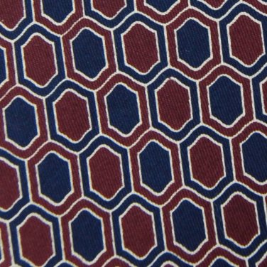 ROUNDTREE  YORKE MAROON NAVY SILK MEN NECK TIE Men Designer Tie EUC