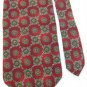 #1A MALLORY & CHURCH FLORAL FLOWER RED GRN LEAVE NECK TIE