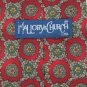 #1A MALLORY & CHURCH FLORAL FLOWER RED GRN LEAVE NECK TIE