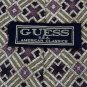 GUESS PURPLE OLIVE WHITE SILK MEN NECK TIE Men Designer Tie EUC