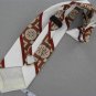 Vtg Redi Ties Brn Wht Stripe Geomatric Snap On Clip-On 60s 70s Men Neck Tie #V-4