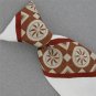 Vtg Redi Ties Brn Wht Stripe Geomatric Snap On Clip-On 60s 70s Men Neck Tie #V-4