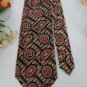 #1A THAI SILK TAN PINK GREEN BLACK SHAPES Men Neck Tie