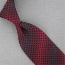 ALFANI BLACK RED GEOMETRIC PLAID SILK MENS NECKTIE TIE #HG-7 Excellent