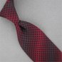 ALFANI BLACK RED GEOMETRIC PLAID SILK MENS NECKTIE TIE #HG-7 Excellent
