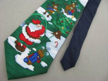 New Yule Greeting Christmas Tree Reindeer Holiday Snowman MensNeck Tie Lot#A