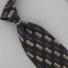 HENRY GRETHEL BLACK GOLD GEOMETRIC SILK MENS NECKTIE TIE #HG-3 Excellent